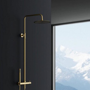 Marwell Stangenbrause-Set Classico, Höhe 118 cm, Edelstahl Regendusche, 88-118x20cm, mit höhenverstellbarer Duschstange