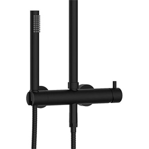 Marwell Stangenbrause-Set Classico, Höhe 118 cm, Edelstahl Regendusche, 88-118x20cm, mit höhenverstellbarer Duschstange