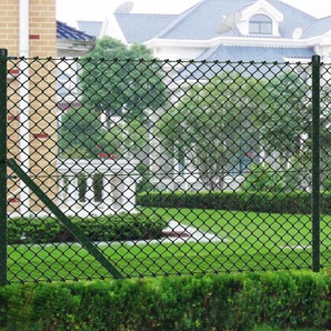 Maschendrahtzaun mit Pfosten Stahl 1x25 m Grün