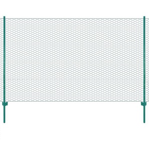Maschendrahtzaun mit Pfosten Stahl 25 x 2 m Grün