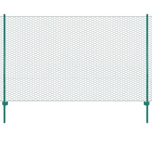 Maschendrahtzaun mit Pfosten Stahl 25 x 2 m Grün