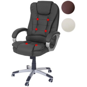 Massage-Bürostuhl Blackburn, Massagestuhl Drehstuhl Chefsessel, Kunstleder ~ creme