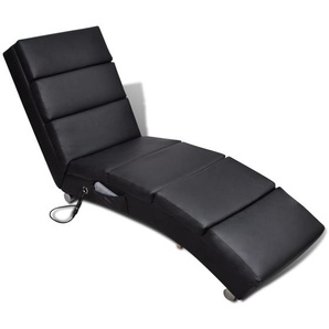 Massage-Chaiselongue Schwarz Kunstleder