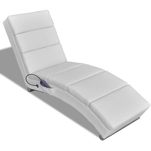Massage-Chaiselongue Weiß Kunstleder