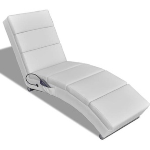 Massage-Chaiselongue Weiß Kunstleder