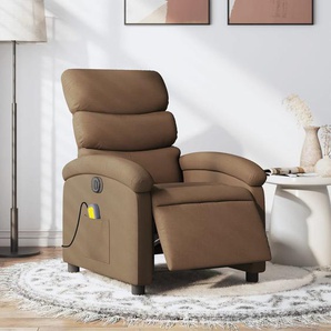 Massage-Liegestuhl aus braunem Stoff