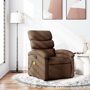 Massage-Liegestuhl aus braunem Stoff