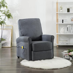 Massagesessel Dunkelgrau Stoff