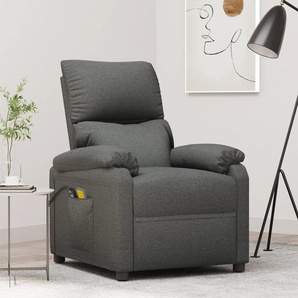 Massagesessel Elektrisch Dunkelgrau Stoff