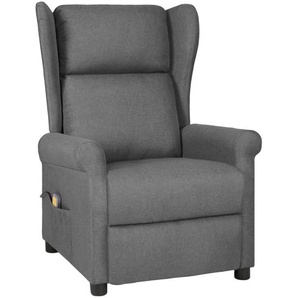 Massagesessel Hellgrau Stoff