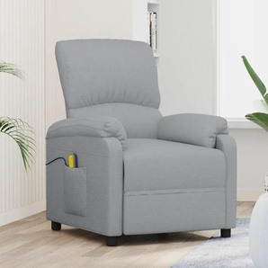 Massagesessel Hellgrau Stoff
