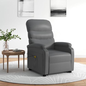 Massagesessel mit Aufstehhilfe Anthrazit Kunstleder