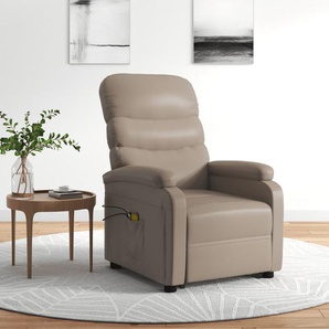 Massagesessel mit Aufstehhilfe Cappuccino-Braun Kunstleder