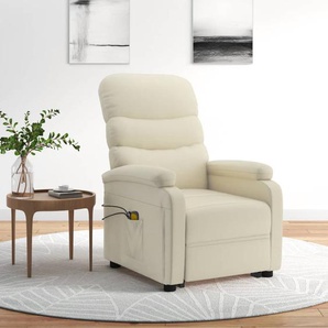 Massagesessel mit Aufstehhilfe Cremeweiß Kunstleder