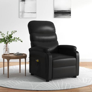 Massagesessel mit Aufstehhilfe Schwarz Kunstleder
