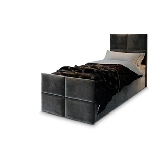MASSENO Boxbett mit Bettkasten Ariel ¦ grau ¦ Maße (cm): B: 100 H: 98