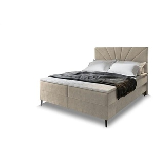 MASSENO Boxbett mit Bettkasten - beige - Materialmix - 180 cm - 98 cm | Möbel Kraft
