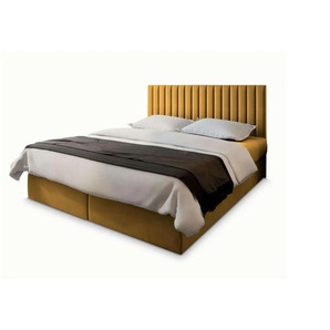 MASSENO Boxbett mit Bettkasten Bresel ¦ gelb ¦ Maße (cm): B: 140 H: 98