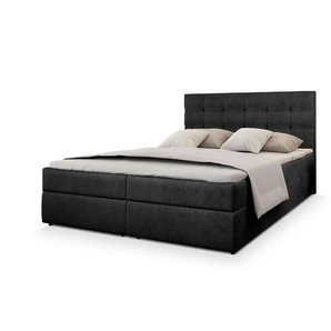 MASSENO Boxbett mit Bettkasten Glos ¦ schwarz ¦ Maße (cm): B: 140 H: 98