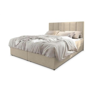 MASSENO Boxbett mit Bettkasten Meril ¦ beige ¦ Maße (cm): B: 160 H: 98