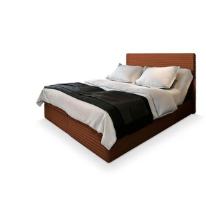 MASSENO Boxbett mit Bettkasten Milara ¦ orange ¦ Maße (cm): B: 140 H: 98