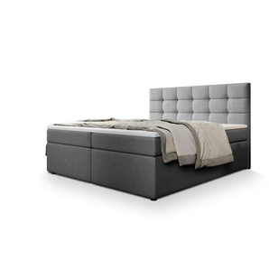 MASSENO Boxbett mit Bettkasten Palma ¦ grau ¦ Maße (cm): B: 140 H: 120