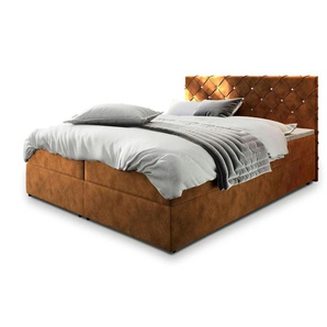 MASSENO Boxbett mit Bettkasten Riva ¦ orange ¦ Maße (cm): B: 140 H: 98