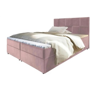 MASSENO Boxbett mit Bettkasten - rosa/pink - Materialmix - 140 cm - 98 cm | Möbel Kraft
