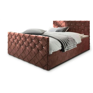 MASSENO Boxbett mit Bettkasten - rosa/pink - Materialmix - 180 cm - 98 cm | Möbel Kraft