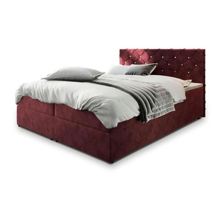 MASSENO Boxbett mit Bettkasten Riva - rot - Materialmix - 140 cm - 98 cm | Möbel Kraft