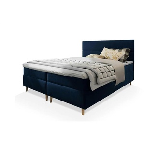 MASSENO Boxbett mit Bettkasten Santa ¦ blau ¦ Maße (cm): B: 160 H: 108