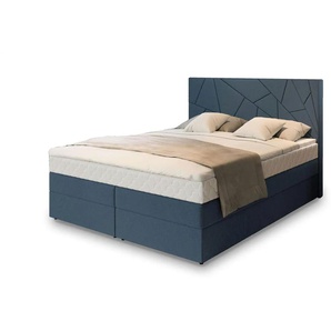 MASSENO Boxbett mit Bettkasten Trani ¦ blau ¦ Maße (cm): B: 140 H: 115
