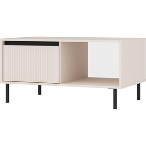 Masseno Couchtisch OSTIA 100,2 cm Kaffetisch für Wohnzimmer Sofatisch Wohnzimmertisch Beige 201 OSAKA STOLIK KAWOWY 2S BE PIASKOWY