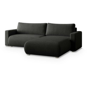 MASSENO Ecksfoa mit Schlaffunktion Turin - schwarz - Materialmix - 265 cm - 83 cm | Möbel Kraft