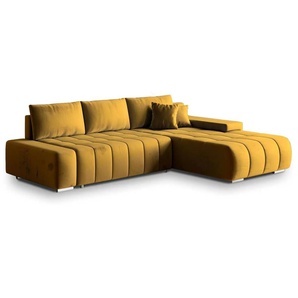 MASSENO Ecksofa mit Schlaffunktion Alese - gelb - Materialmix - 265 cm - 85 cm | Möbel Kraft