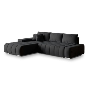 MASSENO Ecksofa mit Schlaffunktion Alese ¦ schwarz ¦ Maße (cm): B: 265 H: 85