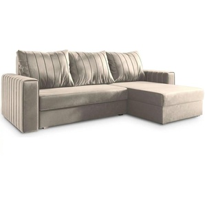 MASSENO Ecksofa mit Schlaffunktion Carl ¦ beige ¦ Maße (cm): B: 236 H: 85