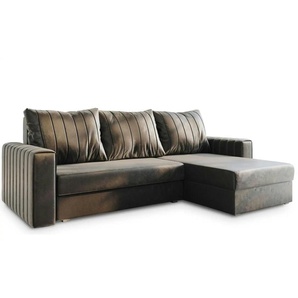 MASSENO Ecksofa mit Schlaffunktion Carl ¦ grau ¦ Maße (cm): B: 236 H: 85