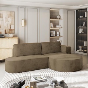 Masseno Ecksofa CORTIO M R-S mit Schlaffunktion L-Form, Sofa mit Bettkasten, Wohnzimmersofa, Couch, Soffa, Bettsofa, Couchgarnitur- Beige, MONOLITH 09 CORTIO M R-S MONOLITH 09