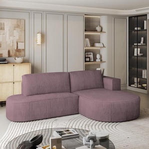 Masseno Ecksofa CORTIO P R-S mit Schlaffunktion L-Form, Sofa mit Bettkasten, Wohnzimmersofa, Couch, Soffa, Bettsofa, Couchgarnitur- Lila, POSO 130 CORTIO P R-S POSO 130