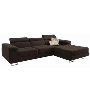 MASSENO Ecksofa mit Schlaffunktion Elma ¦ braun ¦ Maße (cm): B: 280 H: 90