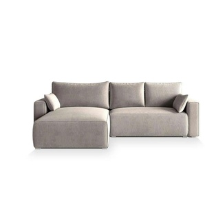 MASSENO Ecksofa mit Schlaffunktion Foril ¦ beige ¦ Maße (cm): B: 265 H: 83