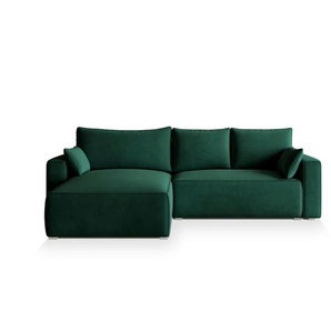 MASSENO Ecksofa mit Schlaffunktion Foril ¦ grün ¦ Maße (cm): B: 265 H: 83