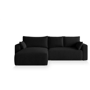MASSENO Ecksofa mit Schlaffunktion Foril ¦ schwarz ¦ Maße (cm): B: 265 H: 83