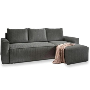 MASSENO Ecksofa mit Schlaffunktion - grau - Materialmix - 230 cm - 85 cm | Möbel Kraft