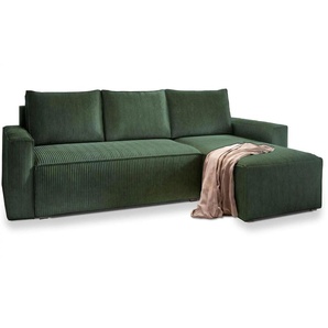 MASSENO Ecksofa mit Schlaffunktion - grün - Materialmix - 230 cm - 85 cm | Möbel Kraft