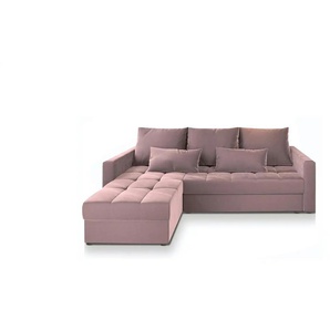 MASSENO Ecksofa mit Schlaffunktion Kos ¦ rosa/pink ¦ Maße (cm): B: 220 H: 85