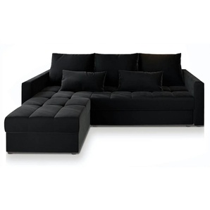MASSENO Ecksofa mit Schlaffunktion Kos - schwarz - Materialmix - 220 cm - 85 cm | Möbel Kraft
