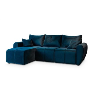 MASSENO Ecksofa  Madison ¦ blau ¦ Maße (cm): B: 246 H: 82