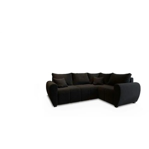 MASSENO Ecksofa Madison - schwarz - Materialmix - 235 cm - 82 cm | Möbel Kraft
